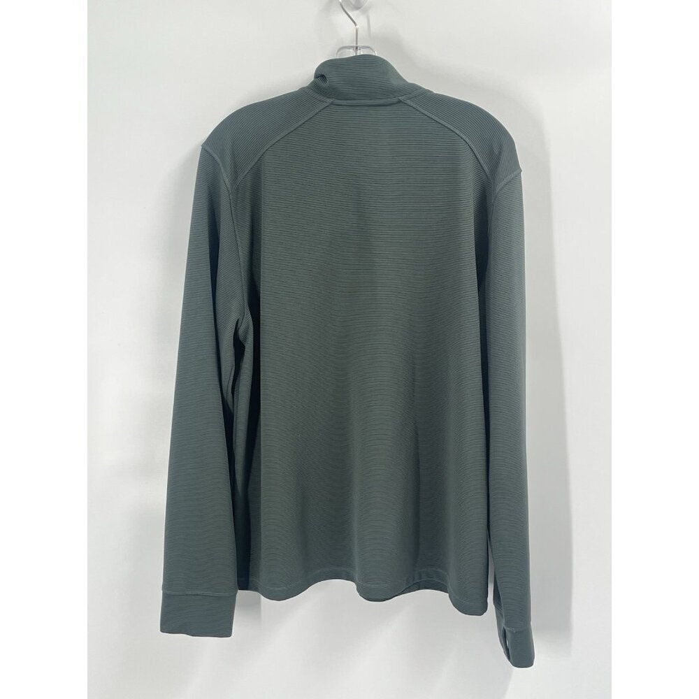 LL Bean Venturestretch Fitted Mens Ottoman Ribbed Half Zip Pullover Green Sz L - Picture 4 of 4